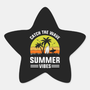 Sticker Étoile Attrapez la vague Vibes d'été-64193