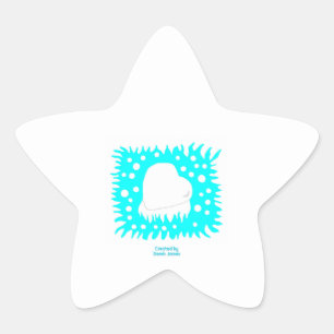 Sticker étoile au coeur de la neige en hiver