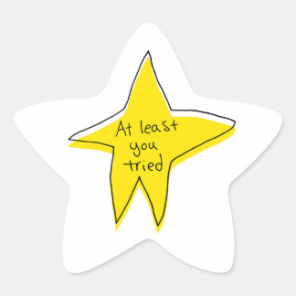 Sticker Étoile Au Moins Vous Avez Essayé - Yellow Star