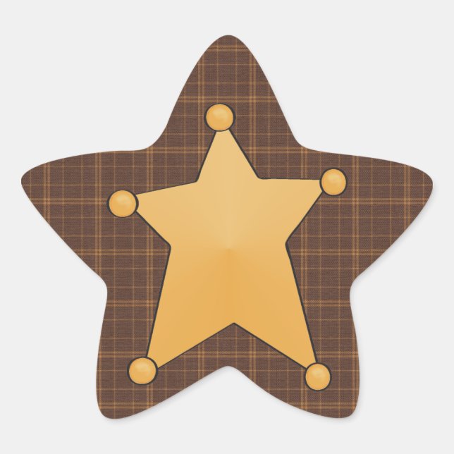 Sticker Étoile Badge du shérif étoilé d'or (Devant)