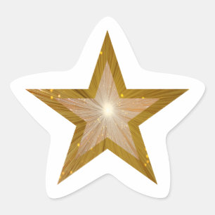 Sticker Étoile Baguette en forme d'étoile Gold Star blanche