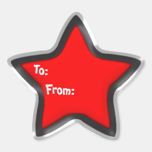Sticker Étoile Balise cadeau Red Star