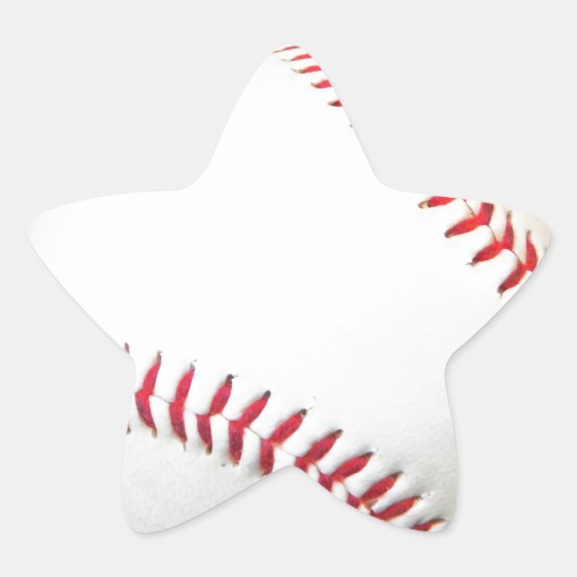 Sticker Étoile Baseball blanc avec points rouges (Devant)