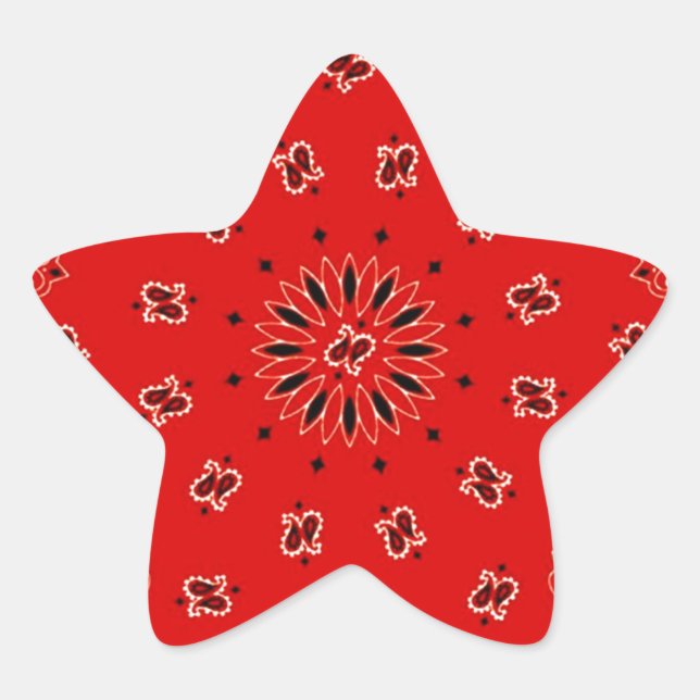 Sticker Étoile BBQ Red Paisley Western (Devant)