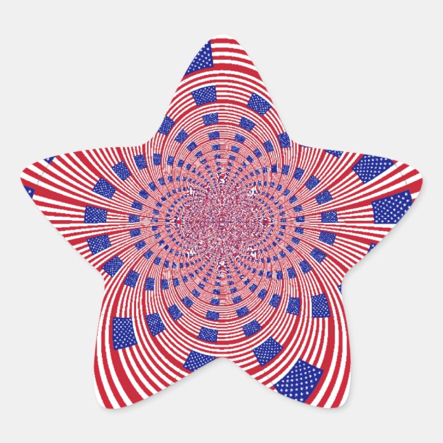 Sticker Étoile Beau drapeau américain Extraordinaire Kaleidoscope (Devant)