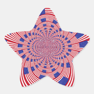 Sticker Étoile Beau drapeau américain Extraordinaire Kaleidoscope