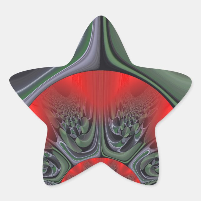 Sticker Étoile Beau Rouge Aurora Art Imprimer (Devant)