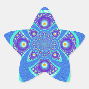 Sticker Étoile Belle belle Afrique bleu Mandala Flora design