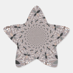 Sticker Étoile Belle belle cendre gris kaléidoscope sans soudure