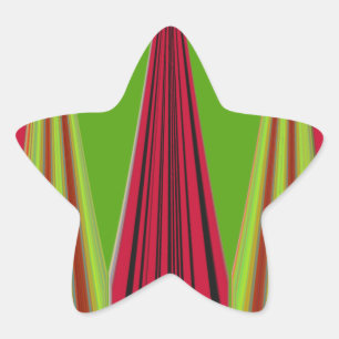 Sticker Étoile Belle conception d'art fractal jaune rouge
