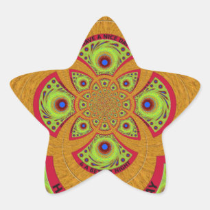 Sticker Étoile Belle conception de Motif mandala africain extraor
