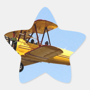 Sticker Étoile Biplane jaune