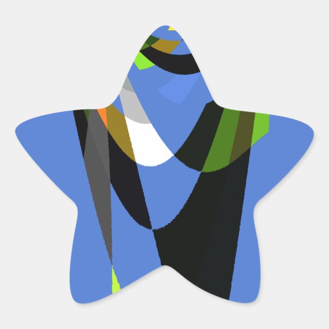 Sticker Étoile Bleu Africain Tribal Motif Motif Art Imprimer (Devant)