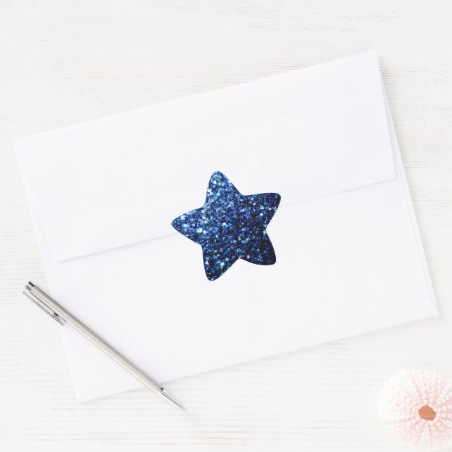 Sticker Étoile Bleu foncé brillant faux parties scintillant scint (Enveloppe)