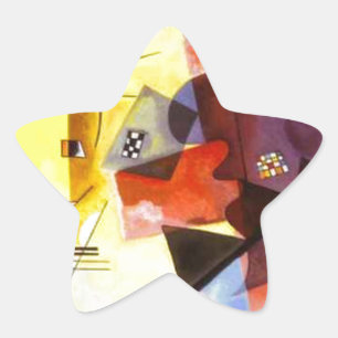 Sticker Étoile Bleu rouge jaune Kandinsky peinture Abstraite