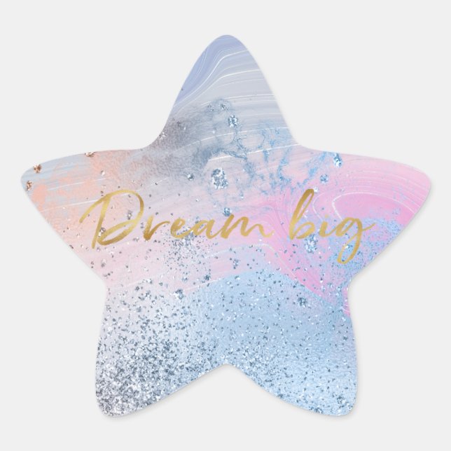Sticker Étoile Blue Glitz Sparkle Gold Dream (Devant)