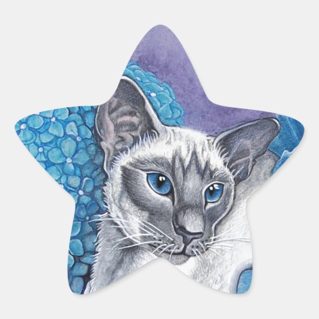 Sticker Étoile Blue Point Siamese Chat (Devant)
