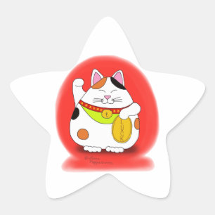 Sticker Étoile Bonne chance Maneki Neko