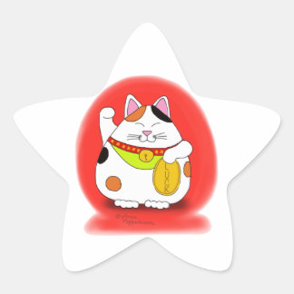 Sticker Étoile Bonne chance Maneki Neko