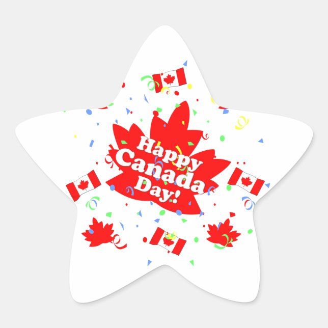 Sticker Étoile Bonne fête du Canada (Devant)