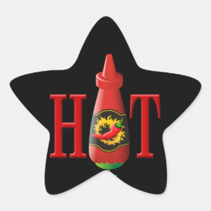 Sticker Étoile Bouteille de sauce chaude