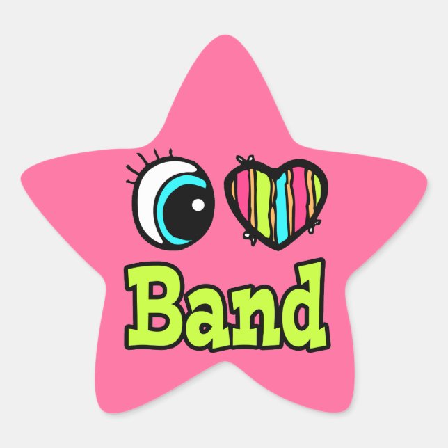 Sticker Étoile Bright Eye Heart I Love Band (Devant)