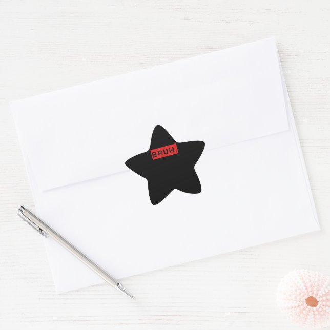 Sticker Étoile Bruh Funny Meme Saying Brother Greeting Venin (Enveloppe)