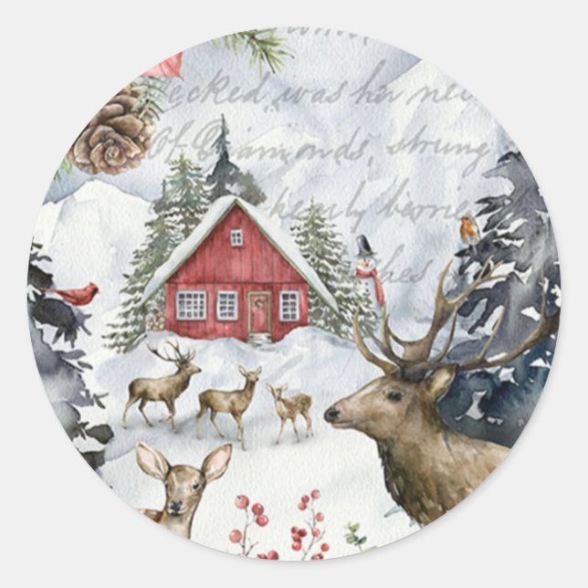 Sticker étoile Cabine d'hiver Woodland Forest (Devant)