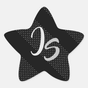 Sticker Étoile Cadeau élégant avec personnalisation Monogramme ar