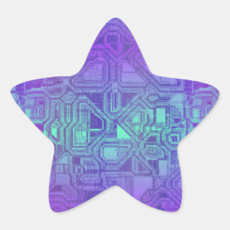 Sticker Étoile candy circuits - berry blue :