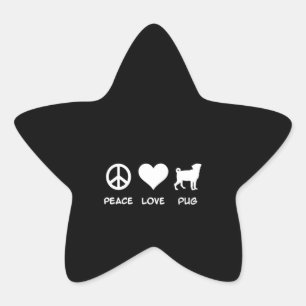 Sticker Étoile Carlin d'amour pour la paix  Cadeau Amoureux des c