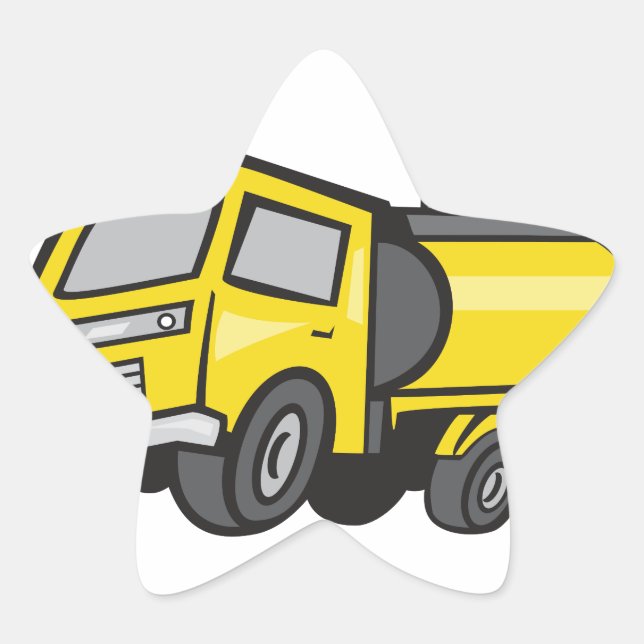 Sticker Étoile Cartoon de camion-citerne à carburant pour bébés (Devant)