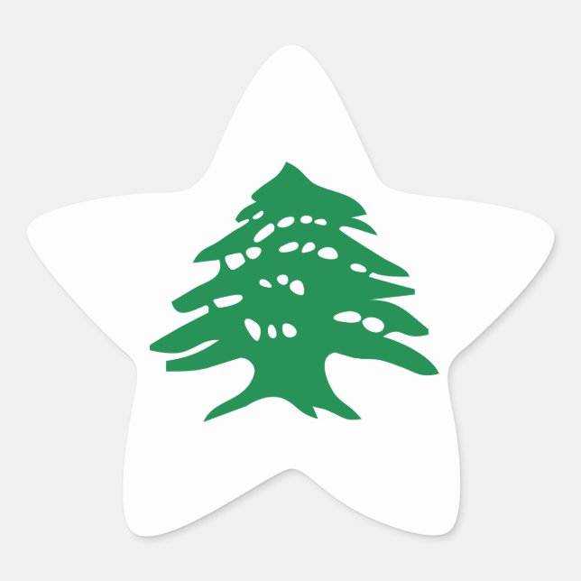 Sticker Étoile Cèdre vert Liban (Devant)