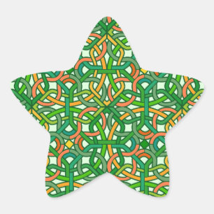 Sticker Étoile Celtic knot Irish Braid Pattern Green Pretty