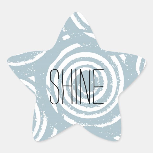 Sticker Étoile Cercles bleus et blancs Abstraits (Devant)