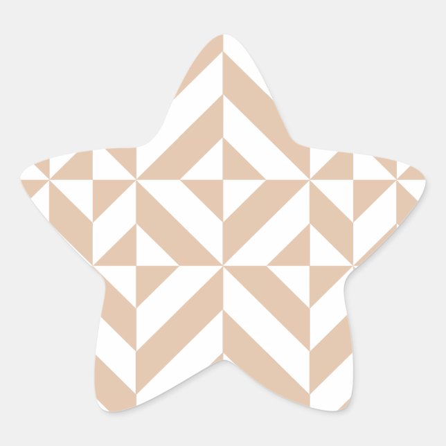 Sticker Étoile Chaleureux Beige Géométrique Motif (Devant)