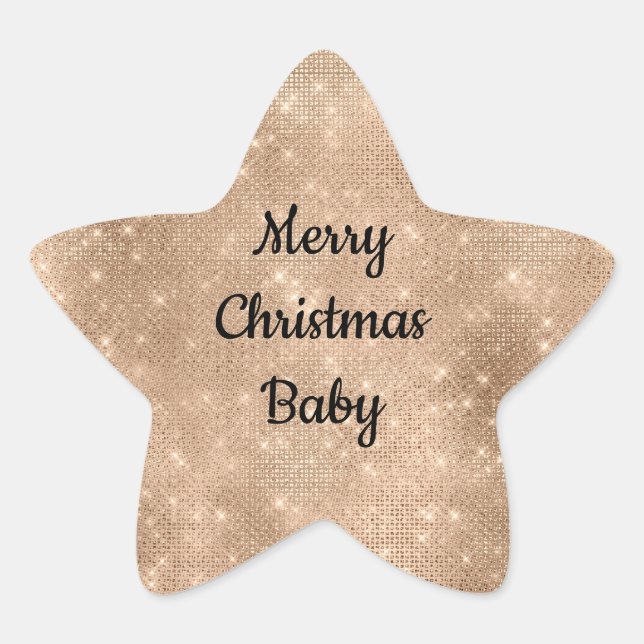 Sticker Étoile Champagne Gold Glam Sparkle Glitz (Devant)