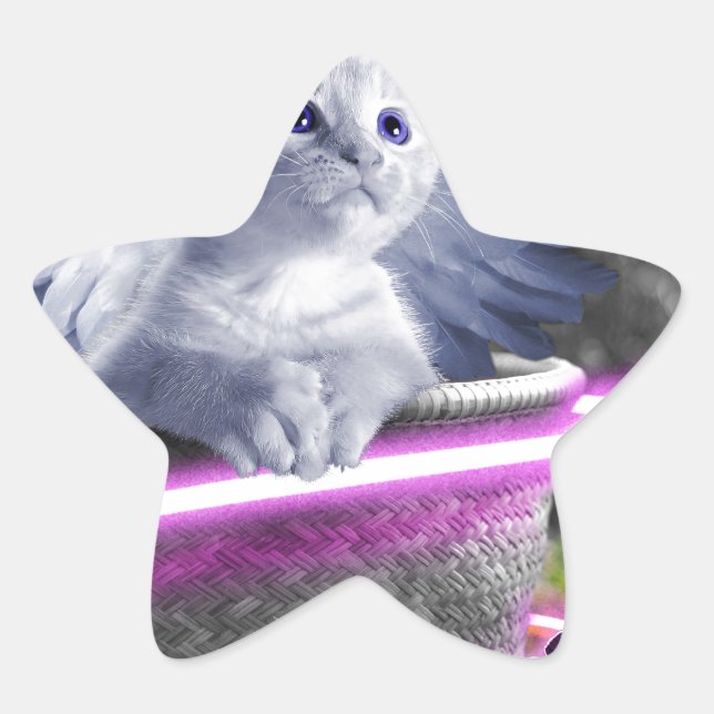 Sticker Étoile chat ange (Devant)