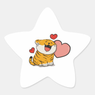 Sticker Étoile Chats avec amour