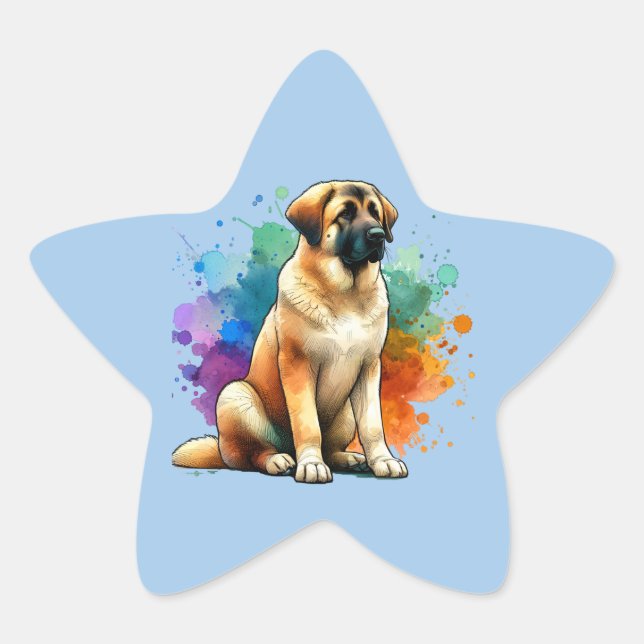 Sticker Étoile Chien berger anatolien (Devant)