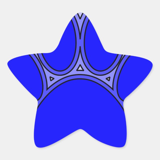 Sticker Étoile Chien Paw En Bleu Avec Contours (Devant)