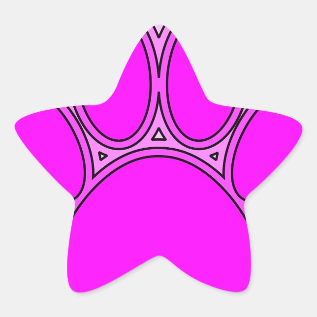 Sticker Étoile Chien Paw En Rose Avec Des Contours (Devant)