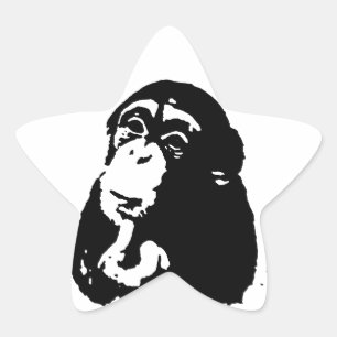 Sticker Étoile Chimpanzé Pop Art Thinking