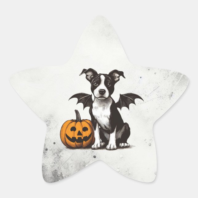 Sticker Étoile Chiot d'Halloween (Devant)