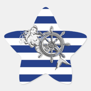 Sticker Étoile Chrome Comme Sirène sur les rayures Nautiques