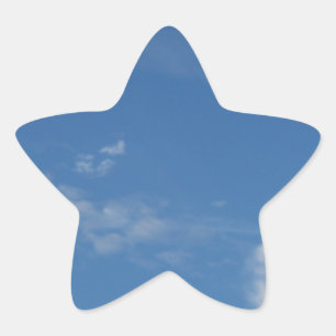 Sticker Étoile ciel bleu foncé nuages blancs