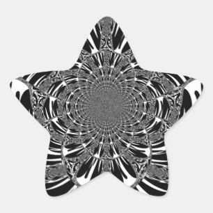 Sticker Étoile Circulaire Zebra Kaleidoscope Art