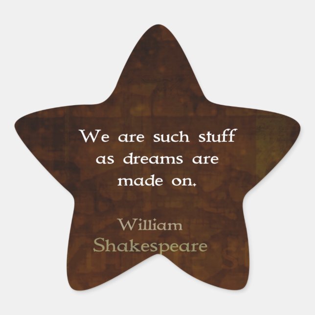 Sticker Étoile Citation de rêve inspirationnel William Shakespear (Devant)