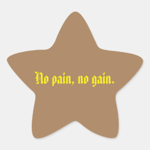 Sticker Étoile Citations de motivation de GYM et marron clair 