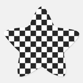 Sticker Étoile Classic Checkerboard Motif noir blanc